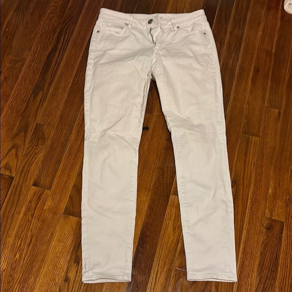 LOFT White Denim “Curvy Skinny”
